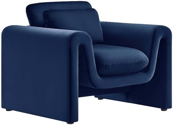 Modway EEI-6576-MID Waverly Performance Velvet Armchair Midnight Blue