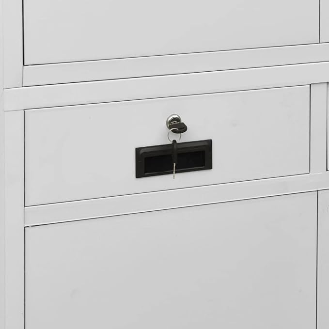 Steel Storage Cabinet Metal Office Cabinet 70.9 Steel Lockable File Cabinet Metal Tool Cabinet for for OfficeHomeGarageGymSchool Light Gray 35.4x15.7x70.9 Steel(Style G) -AA