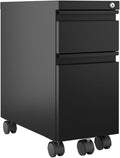 UrbanPro 20 2-Drawer Modern Metal Mobile Filing Cabinet Black Finish Compact Design Box/File Drawer Configuration Letter/Legal Folder Rails Durable Steel Home Office or Workspace Use