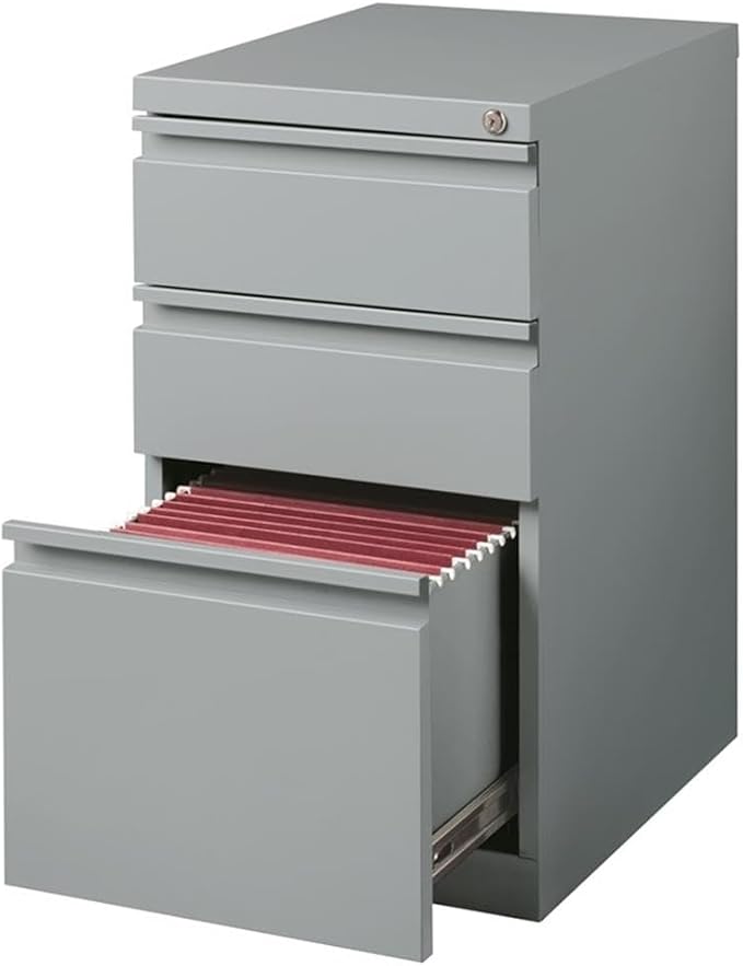 Home Square 2 Piece Metal File 3-Drawer Box/Box/File Set in Silver Gray