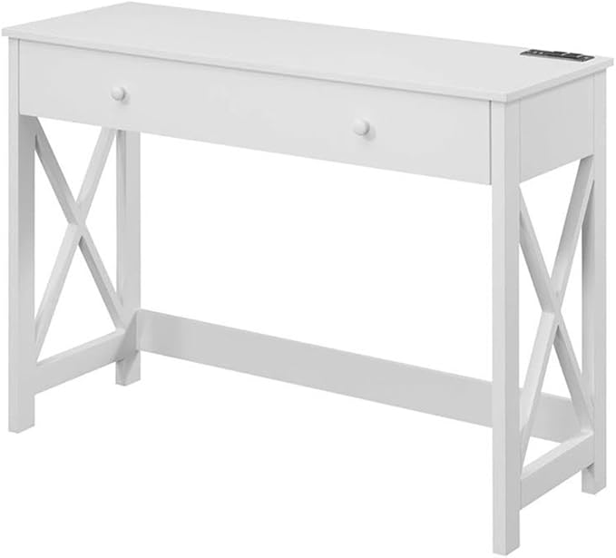 Convenience Concepts Oxford Desk with Charging Station 42 White