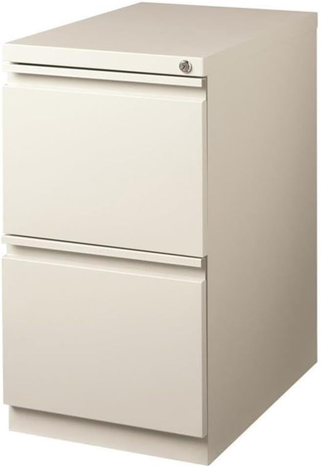 Home Square Mobile Pedestal 2-Drawer Filing Cabinet Set in Light Gray (Set of 2)