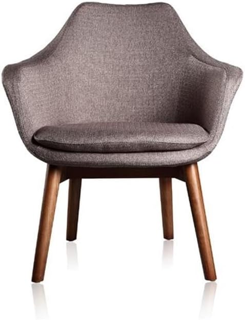 Manhattan Comfort Cronkite Mid Century Modern Living Room Tulip Style Twill Weave Accent Chair 28.7 Set of 1 Grey