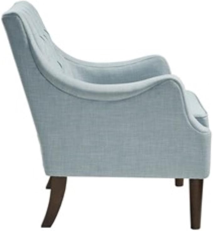 Madison Park Accent Chair for Living Room Upholstered Button Tufted Back Removable 5.75 T Seat Cushion Solid Wood Legs Modern Accent Armchair Family Room Furniture Bedroom Chair 29.25 W Blue