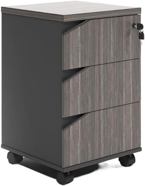 File Cabinets Wooden Under Desk File Cabinet Office Storage Data Sideboard with Locking Drawer Short File Storage Cabinets(Brown)