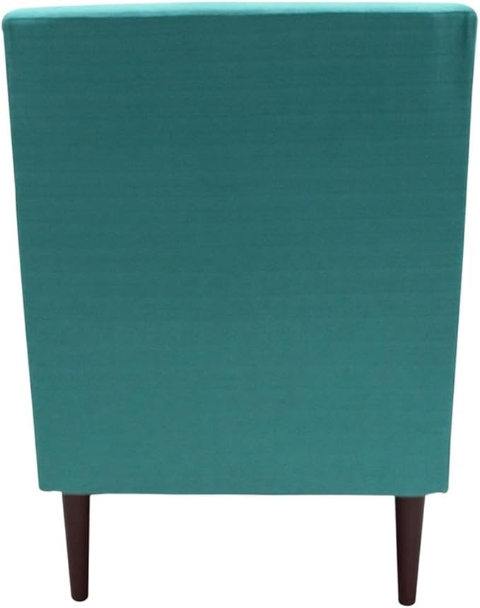 Pemberly Row Rolled Arm Lounge Chair 35 H x 28 W x 30 D Fabric Upholstery Teal Blue Finish Contemporary Accent Chair for Living Room or Bedroom