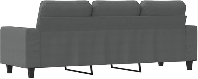 vidaXL 3-Seater Sofa in Dark Gray - 70.9 Wide Upholstered in Polyester Fabric Modern Style for Living Room Lounge Office