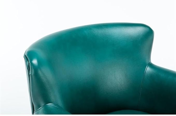 Pemberly Row Modern Club Accent Chair Teal Green Faux Leather Upholstery Hardwood Frame Chrome Nailhead Trim Solid Wood Legs No Assembly Comfortable Seating for Living Room Bedroom or Office