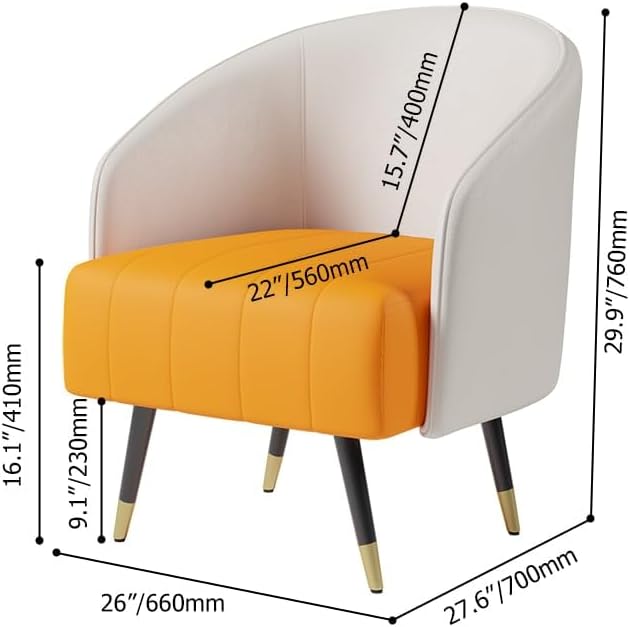 homary Leather Accent Chair with High Back Microfiber Upholstery Comfy Chair for Bedroom Reading Corner Living Room Chairs (White)