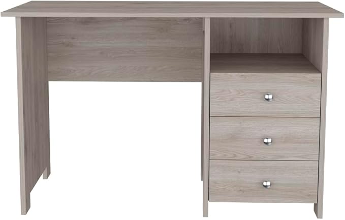 Writing Desk Brentwood with 3 Drawers Open Shelf &amp Spacious Work Surface - Light Gray - Perfect for Home Office &amp Study Room