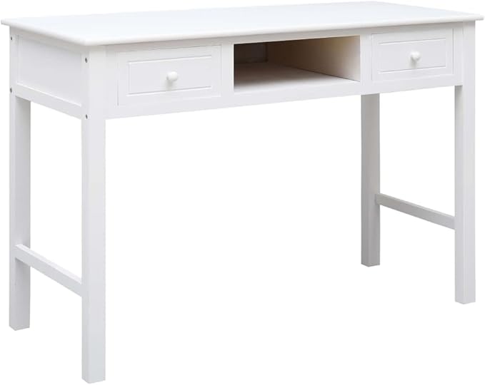 Computer DeskHome Office DeskStudy Writing Table for Home Office Modern Simple Style DeskWriting Desk White 43.3x17.7x29.9 Wood