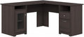 Pemberly Row 60 L-Shape Desk Engineered Wood in Heather Gray Durable Transitional Home Office Corner Desk with Storage Cabinet File Drawer Adjustable Shelf Wire Management Grommets