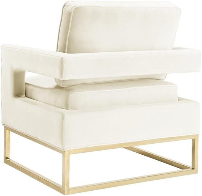 Tov Furniture Avery Upholstered and Metal Accent Armchair (Cream)