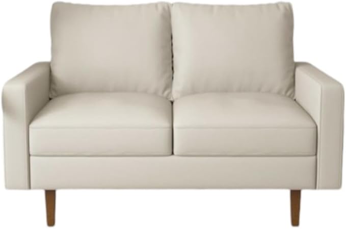 Aneley Faux Leather Living Room Loveseat in White