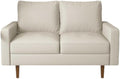 Aneley Faux Leather Living Room Loveseat in White