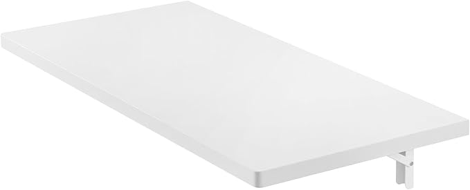 VEVOR Wall Mounted Folding Table 47.2 x 19.7 inches Wall Mount Table Floating Desk with Iron Bracket Fold Down Desk for Small Spaces Home Office Dining Laundry Room Kitchen Bar White