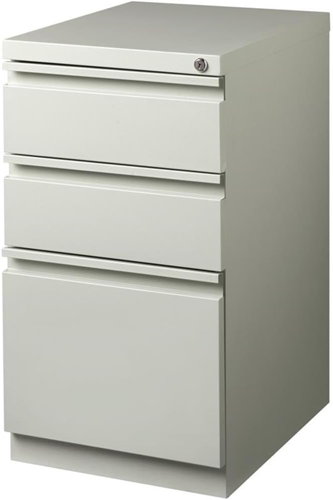 Hirsh Commercial Grade 20 Inch Deep Full Extension 3 Drawer File Cabinet in Light Gray