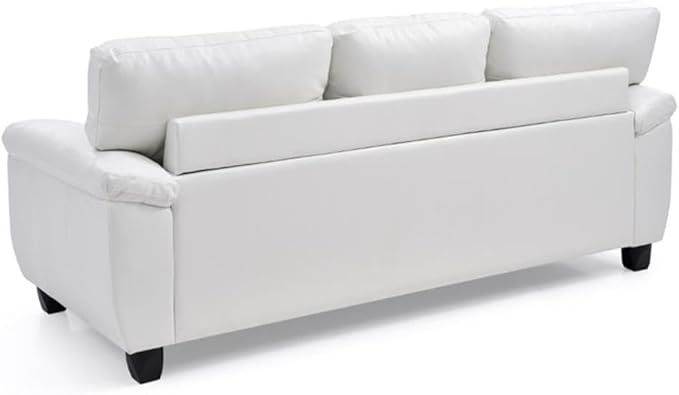 Glory Furniture Gallant Faux Leather Sofa in White