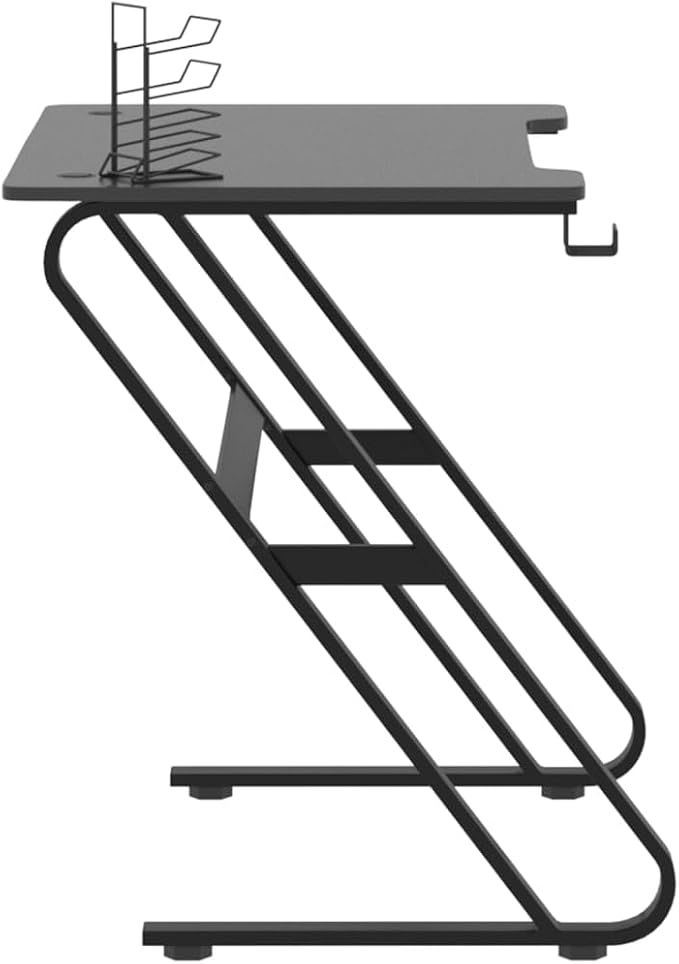Gaming Desk Computer Desk Gaming Table with ZZ Shape Legs Z Shaped Pc Gaming Workstation Home Office Desk for Home Office Black 35.4x23.6x29.5