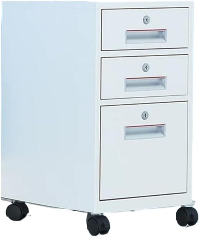 Office Tin File Cabinet Short Cabinet Under The Desk Three Drawer Movable Cabinet with Lock Storage Storage Cabinet (Color : D)