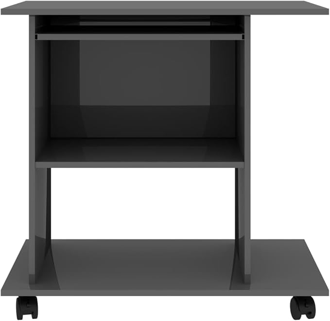 TablesCraft TableOffice TableHome Office desksComputer Desk High Gloss Gray 31.5x19.7x29.5 Engineered WoodSuitable for Office Gaming Room Bedroom