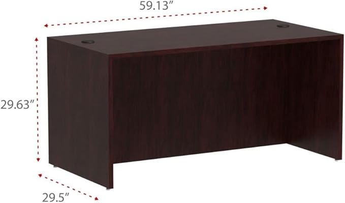 Alera Valencia Series 60 by 30 by 29-1/2-Inch Desk Shell Mahogany