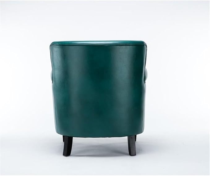 Pemberly Row Modern Club Accent Chair Teal Green Faux Leather Upholstery Hardwood Frame Chrome Nailhead Trim Solid Wood Legs No Assembly Comfortable Seating for Living Room Bedroom or Office