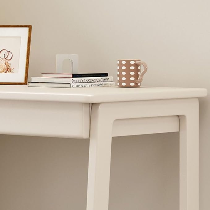 CraftThink Wooden Writing Desk with Hidden Drawer Rectangular Computer TableSimple Style Home Office Workstation Study Table Easy Assembly Without Chairs (Brown 27.5 L x 18 W x 30 H)