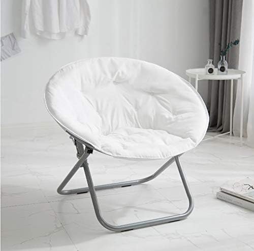 Urban Lifestyle Microsuede Foldable Saucer Chair Adult White