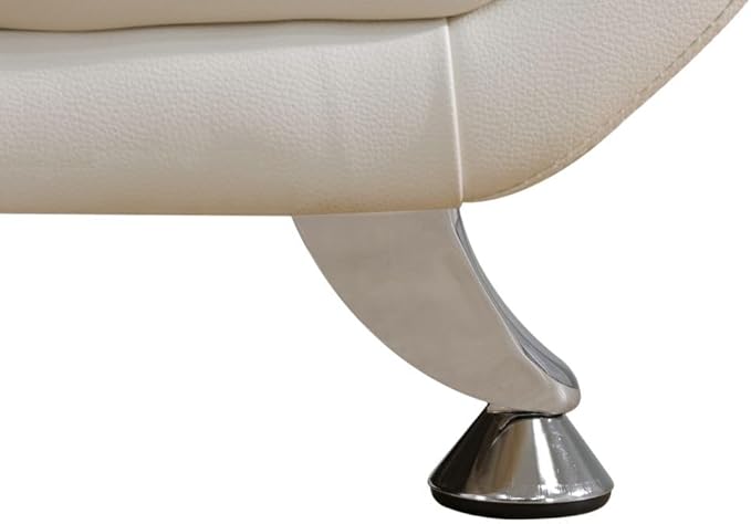 Lounge Comfy Faux Leather Sofa Modern Couch for Small Living Room/Dorm/Bedroom/Office/Apartment for Small Spaces (White Single Seat)