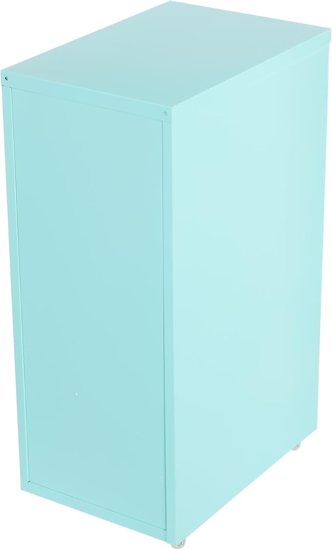 6-Drawer Metal File Cabinet Mobile File Cabinet with Lock Rolling Vertical File Cabinet Under Desk for Home Office 11 * 16 * 27in (Blue)