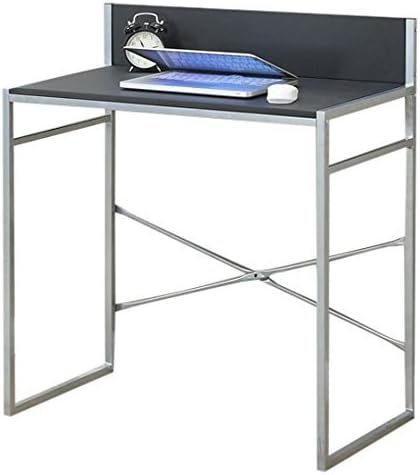 Major-Q Modern Silver Powder Coating with Black Paper Venner Wooden Top Home Office Desk (PXF3053)