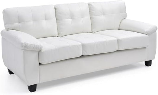 Glory Furniture Gallant Faux Leather Sofa in White