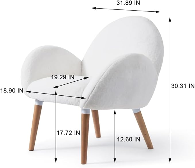 Pure Solid Wood Beech Frame Imitation Lamb Fabric Sofa Chair Suitable for Living Room and Hotel