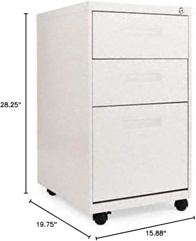 Alera PA532820LG Three-drawer Mobile Pedestal File 16w X 19-1/2d X 28-1/2h Light Gray