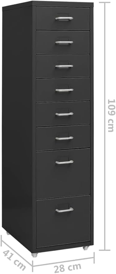 ELEFOCUS Furniture Set-Mobile File Cabinet Anthracite 28x41x109 cm Metal(Color:Default)