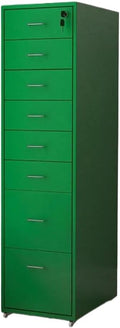 Locking File Cabinet Eight Drawer Cabinet Office Locking Storage Cabinet Iron Data Cabinet File Cabinet (Color : Green)