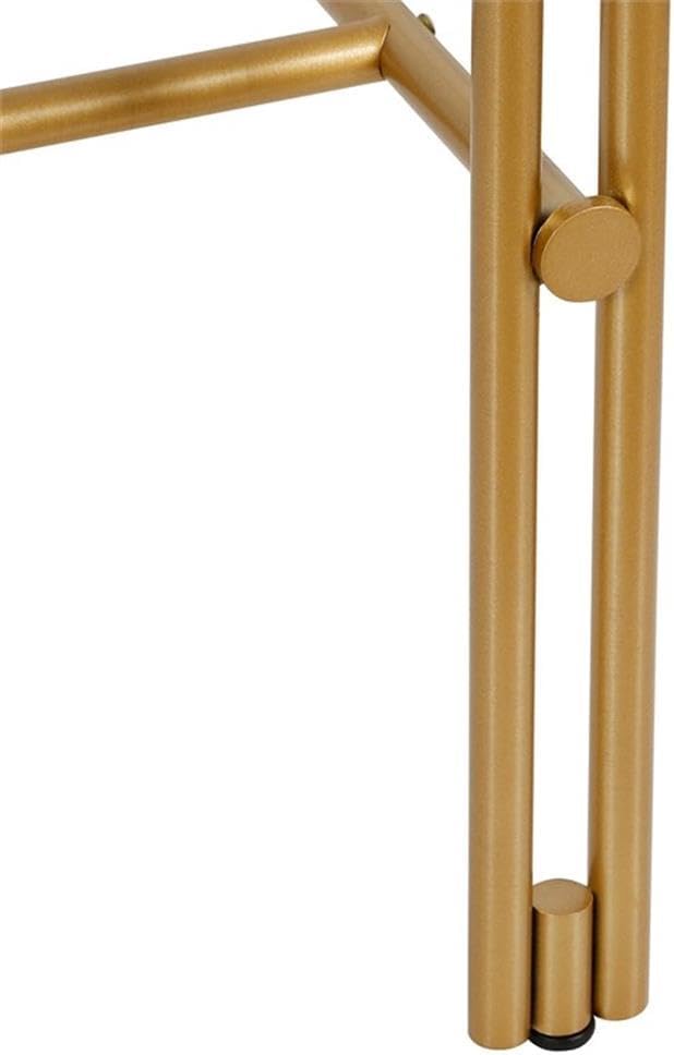 Pemberly Row Contemporary 48 Home Office Desk Brass Finish Metal Frame Tempered Glass Top Streamlined Modern Style Open Lower Space Ideal for Home Office Game Room or Vanity Area