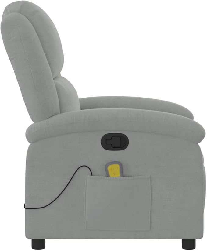 Floor Chair Arm Chair Living Room ChairsSleeper Sofa Massage Recliner Chair Light Gray Velvetfor Apartment Living and Home Office