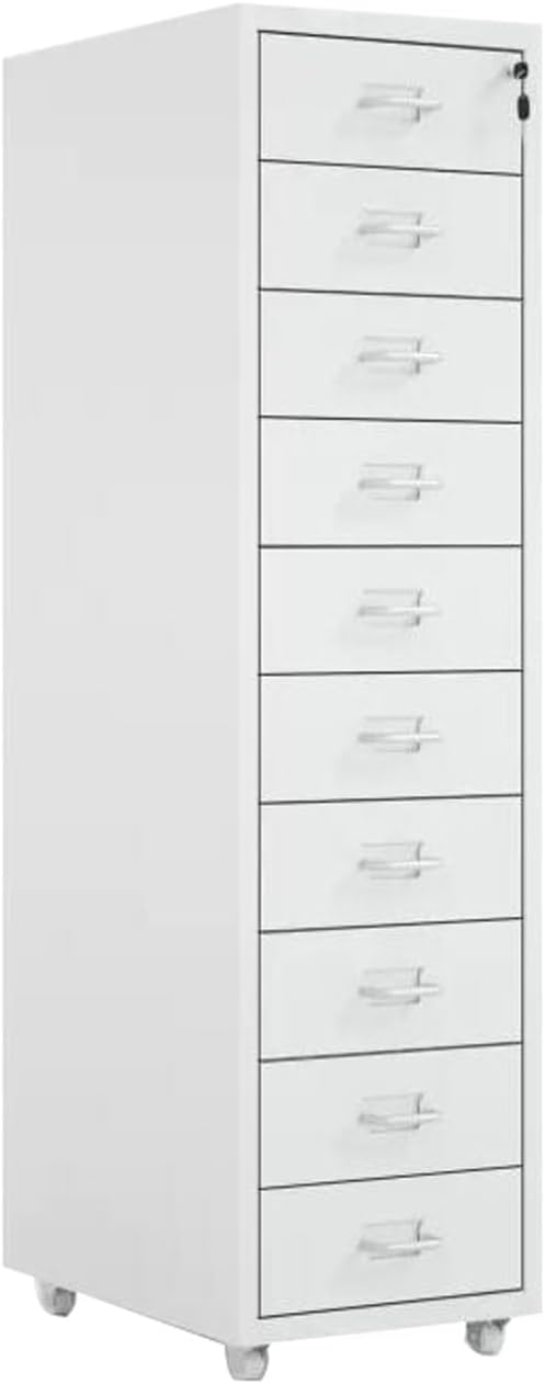 File Cabinet Tin Cabinet Storage Cabinet Under Desk Cabinet with Lock Mobile Drawer Cabinet 3/5 /6/8 /10 Drawers Storage Data Cabinet (Size : 10F)