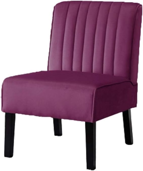 Reese Mid Century Modern Accent Chairs Set of 2 with Minimalist Design Elegant Velvet Upholstery and Solid Wood Legs Ideal for Living Room or Bedroom Eggplant