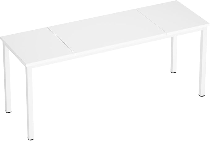 SogesGame 70.8 Inch Computer Office Desk Gaming Writing Work Study Large Table for Home Office Metal Frame Modern Simple Style White
