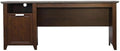 Pemberly Row Contemporary Executive Desk 71 Wide Two-Tone Brown Finish Transitional Style with Cabinet and Shelf Cord Management for Home Office Workspace