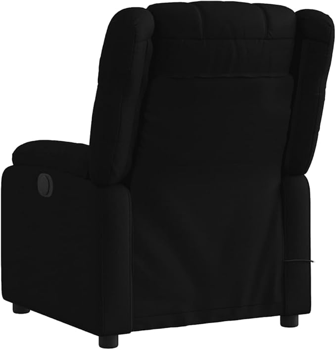 vidaXL Modern Massage Recliner Chair Black Fabric Ergonomic Adjustable Footrest USB Function Indoor Living Room Bedroom Chairs Reclining Armchair Single Sofa