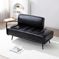 55 Sofa Couch for Living Room with 360° Swivel Side TableUpholstered Small Couches for Bedroom Office or Apartment (Black)