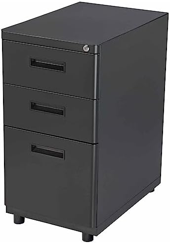 Global Industrial 3 Drawer Pedestal File Cabinet Black