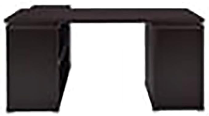 Scranton &amp Co L-Shaped Wood Writing Desk Cappuccino Finish 60 W x 47.25 D x 29.5 H MDF and Laminate 3 Drawers Shelves Reversible Setup Contemporary Home Office Desk with Storage