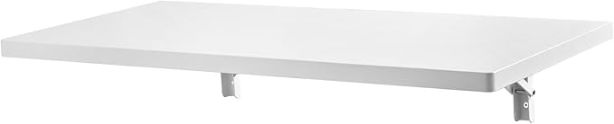 VEVOR Wall Mounted Folding Table 47.2 x 19.7 inches Wall Mount Table Floating Desk with Iron Bracket Fold Down Desk for Small Spaces Home Office Dining Laundry Room Kitchen Bar White