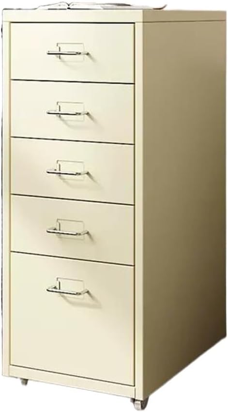 File Cabinet Multilayer Tin Cabinet Household Storage Narrow Storage Cabinet File Cabinet Office Drawer Cabinet (Color : Beige)