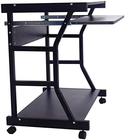 Home Office Computer Desk Moveable Four-Wheel Drawers and Storage Shelf Home Office Desk Sturdy and Space-Saving